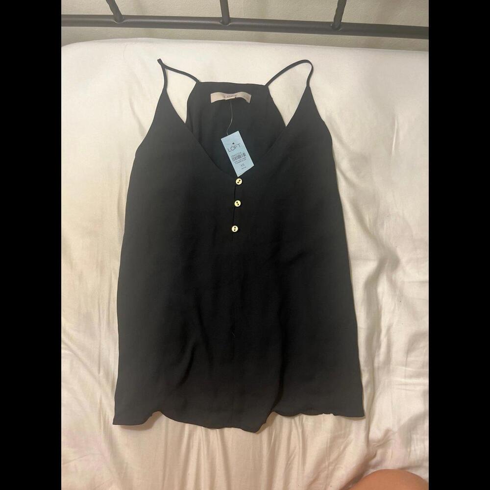 Black LOFT Lightwieght dressy tank/blouse XSP NWT